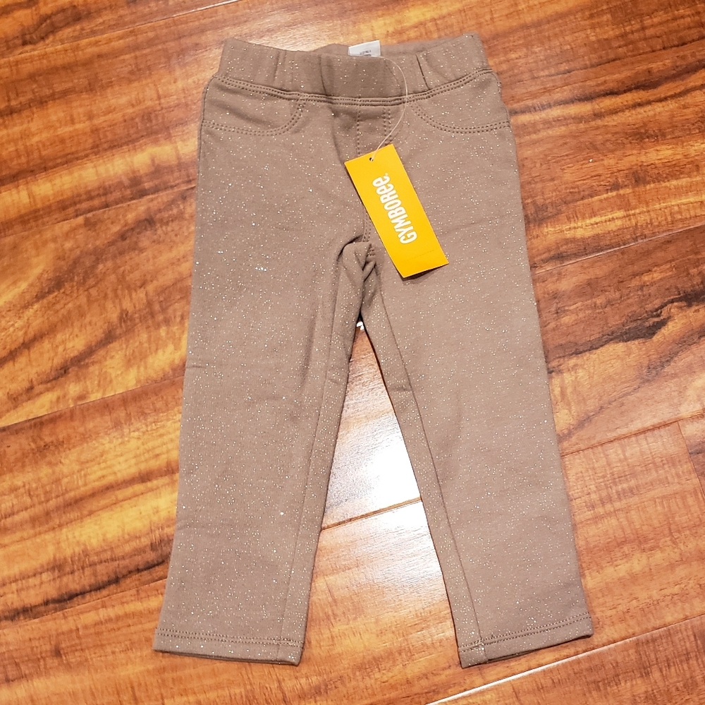 Gymboree NWT 18-24 months light brown shimmer pants w/ fleece lining